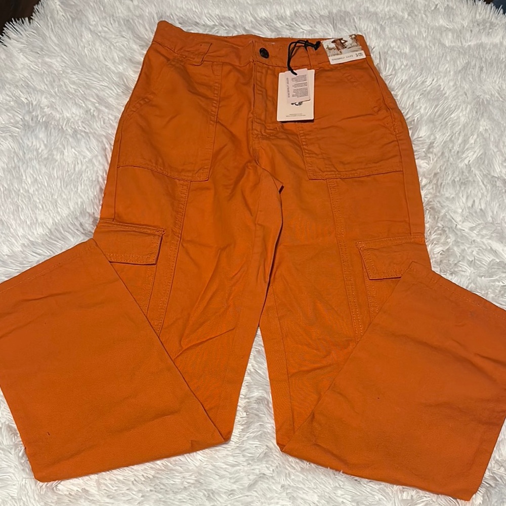 Womens Orange Cargo Pants